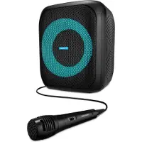 Medion S61991 Partylautsprecher mit Bluetooth (Partysoundsystem inklusive Mikrofon, Party Box, tragbares Soundsystem, integrierter Akku, für drinnen und draußen, Lichteffekte, TWS)