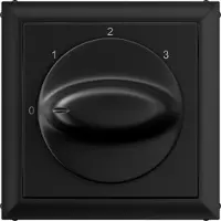 Legrand SEANO Abdeckung für 3-Stufenschalter mit Nullstellung (0, 1, 2, 3), drei verschiedene Betriebsmodi, Schwarz, 765332