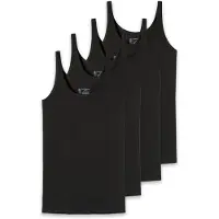 Schiesser Unterhemd "T-Shirt 4er Pack", Damen, Gr. S, N-Gr, schwarz, Obermaterial: 95% Baumwolle CO. 5% Elasthan EL., Unterhemden Unterhemd