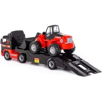 Polesie MAMMOET VOLVO Tieflader LKW m. Schaufellader Radlader Raupe Baustelle