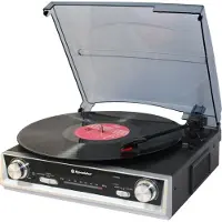Roadstar TTR-8634, Schwarz, Silber, 33,45,78 RPM, Drehregler, FM, 3,5 mm, 230 V