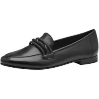 Marco Tozzi Damen Slipper eleganter Leder Loafer mit Strassbesatz 2-24241-44, Größe:40 EU, Farbe:Schwarz