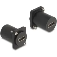 DeLOCK D-Typ Modul HDMI 8K 60Hz Buchse zu Buchse mit Schrauben schwarz, Flach, Schwarz, HDMI, HDMI, Weiblich, Weiblich