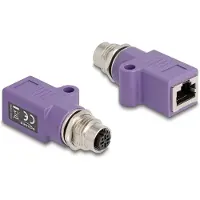 DeLOCK M12 Adapter D-kodiert 4 Pin Bu zu RJ45 Bu gerade