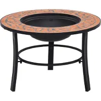 vidaXL Feuerstelle Mosaik Keramik Terracotta 68 cm