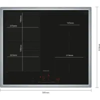 Siemens iQ700 EX645HEC1E, Schwarz, Integriert, 60 cm, Zonen-Induktionskochfeld, Glaskeramik, 4 Zone(n)