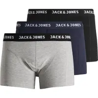 Jack & Jones Trunk "JACANTHONY TRUNKS 3 PACK NOOS", Herren, Gr. L, 3 Stk., schwarz, Jersey, Obermaterial: 95% Baumwolle, 5% Elasthan, unifarben, Unterhosen Trunk