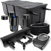 SunSun Filter 90000l Teich 36W Klärer NEO10000 80W Pumpe 25m Schlauch Skimmer
