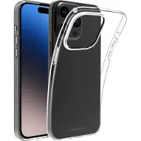 Vivanco SUPER SLIM Cover fuer iPhone 15 Pro, transparent