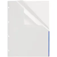 FolderSys Prospekthüllen A4 PP 4-fach gelocht mit Indexstreifen VE=50 Stück transparent/blau