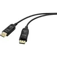 Renkforce Glasfaser / DisplayPort Anschlusskabel DisplayPort Stecker, DisplayPort Stecker 50.00 m Schwarz UHD 8K @ 60 H