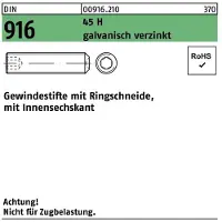 FAST-X Gewindestift DIN 916 Ringschn./Innen-6-Kant M 16 x 25 45 H galvanisch verzinkt