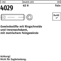 Reyher Gewindestift ISO 4029 Ringschneide/Innen-6-kant M 12x1,25x 12 45 H Feingewinde
