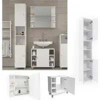 Vicco Badmöbel-Set Fynn Weiß 3 Teile, mit Hochschrank, Model 24289
