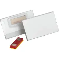 Durable Namensschild , verdrehsicher, Magnetbefestigung, 25 Stück, 40 x 75 mm, transparent