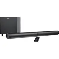 Medion P64150 2in1 Convertible Bluetooth TV Soundbar mit Funk-Subwoofer (2.1 Soundbar, 2 x 30 Watt, 60 Watt Subwoofer, Wandmontage, HDMI ARC mit CEC, AUX, optischer Eingang)