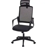 Mendler Bürostuhl MCW-J52, Drehstuhl Schreibtischstuhl, ergonomisch Kopfstütze, Kunstleder schwarz