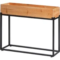 Mendler Hochbeet MCW-L32, Pflanzkasten Blumenkasten Gemüsebeet, Holz-Stahl 62x80x16cm Gestell schwarz, naturfarben