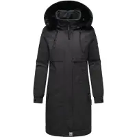 NAVAHOO Kaltwetterretter Damen Winter Parka mit Kunstfellkragen
