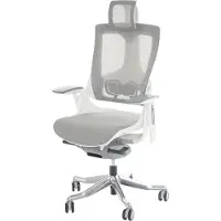 MCW Bürostuhl MERRYFAIR Adelaide, Schreibtischstuhl Drehstuhl, Polster/Netz, ergonomisch weiß-grau