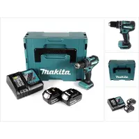 Makita DHP 485 RGJ Akku Schlagbohrschrauber 18V 50Nm + 2x Akku 6,0Ah + Schnellladegerät + Makpac