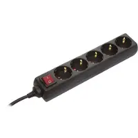 As Schwabe as-Schwabe 5-fach Steckdosenleiste mit Schalter 1,4m Winkel-Schuko 230V 16A IP20