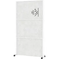 MAUL Stellwandsystem MAULconnecto UpLight, 3x Akustikvlies hell, LED-Beleuchtung, Klettverbindung, auf Rollen, H 1800 x B 1000 mm, weiß