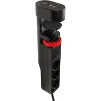 FeinTech MD833 Steckdosenleiste klemmbar | 3x Steckdosen | 2x USB-A QC 18W | 1x USB-C PD 20W | 3m | Schwarz
