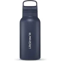 LifeStraw Wasserfilterflasche Go 2.0 Edelstahl Aegean Sea Blue isoliert 1 Liter - Blau