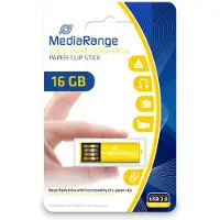 MediaRange MR976, 16 GB, USB Typ-A, 2.0, 14 MB/s, Ohne Deckel, Gelb