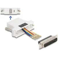 DeLOCK D-Sub 15 Pin Stecker zu RJ45 Buchse Montagesatz weiß, VGA, RJ-45, Männlich, DB25, Weiß, China