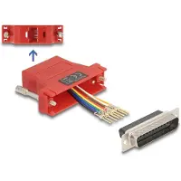 DeLOCK - Netzwerkadapter - DB-25 (M) schraubbar zu RJ-45 (W) - Rot