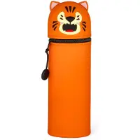 Legami - 2-in-1 Weiche Silikontasche - Kawaii, Giraffe Schultasche, Tischstifthalter, Reißverschluss, Silikon, Stiftetasche Buntstifte Marker, H 18,5