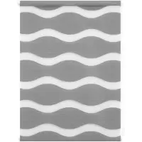 Lichtblick Duo Rollo Welle Klemmfix, ohne Bohren Grau 60 cm x 15