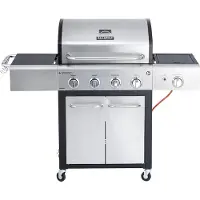 All'Grill Allgrill Basic-Line Festival Edelstahl/schwarz Gasgrill mit 4 Brennern und Seitenkocher
