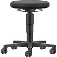 BIMOS Allround Hocker , höhenverstellbar, Doppelrollen, Stoff, Farbring blau