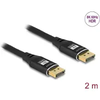 DeLOCK DisplayPort Kabel 8K 60 Hz 2 m schwarz Metall