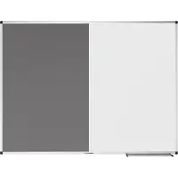Legamaster Kombiboard UNITE, Pinboard & Whiteboard, B 1200 x T 12,6 x H 900 mm, Markerablage, lackierter Stahl & Filz, weiß & grau