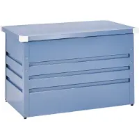 Beliani Gartentruhe Blau Metall 300 L 100 x 62 cm Wasserdicht Abschließbar mit Deckel Garten Terrasse Aufbewahrungsbox Gartenbox Kissenbox Auflagenbox
