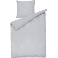 Beliani Bettwäsche Set Grau Baumwolle Blumenmuster 2-teilig Standardgröße für Einzelbett 135x200 cm Kopfkissen- und Deckenbezug mit Knopfverschluss