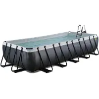 Exit Black Leather Rahmenpool 540x250x100cm, Aufstellpool, mit Sandfilteranlage, Rechteckig, Schwarz