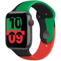 Apple Black Unity, Band, Smartwatch, Schwarz, Grün, Rot, Apple, Watch 42mm/44mm, Fluor-Elastomer