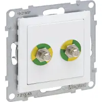 Legrand SEANO Potentialausgleich-Steckdose, Einsatz, Anschlussbolzen gemäß DIN 42 801, Ultraweiß, 765130