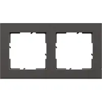 Legrand Seano+ 2-fach Rahmen mit Echtmaterialoberfläche, nachhaltige Produktion und Verpackung, Dark Steel, 765492