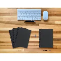 E & Z A 5 Notizbuch - Set, 3+1 gratis, Luxury 80 Seiten SCHWARZ ONYX GLITTER-OPTIK, kariert 7x7mm
