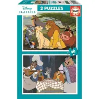 Educa Set mit 2 Puzzeln Lion King and Lady and the Tramp 48 Stücke