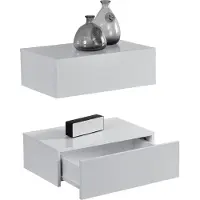 En.casa Wandregal Oslo 2er Set 46x30x15cm Weiss Hochglanz