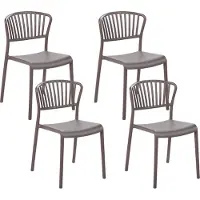 Beliani Esszimmerstühle 4er Set in Taupe aus Kunststoff für Innen- und Außenbereich Geeignet Moderner Stil Plastik Gartenstühle für Garten Esszimmer