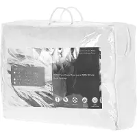 Beliani Bettdecke Weiß Japara Baumwolle Entendaunen 155 x 220 cm Extra Warm geräuscharm luftdurchlässig leicht Winter Schlafzimmer