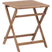 Beliani Garten-Beistelltisch Hellbraun Akazienholz Klappbar Lattenoptik Lamellenoptik Rustikal Terrasse Balkon Out- & Indoor Holztisch Klapptisch